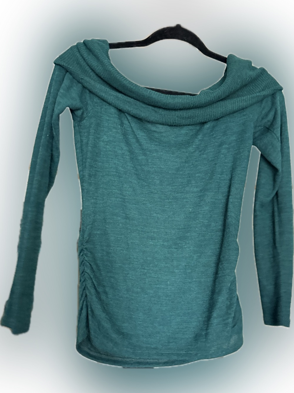 Off-Shoulder Teal Women's Sweater